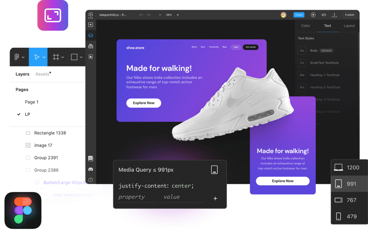 Figma to responsive prototype header